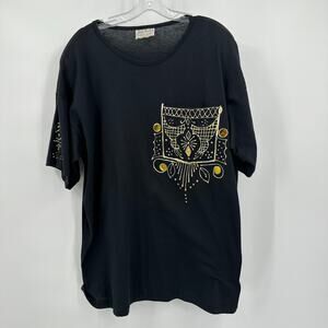 Joy Burton Street Wear Womens‎ Top XL Vintage Embellished Statement Whimsigoth